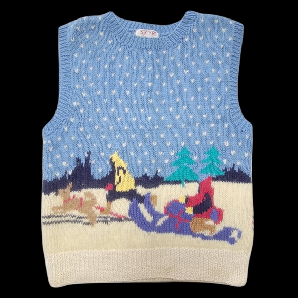 Vintage Sweaters - Rare VINTAGE 80s 90s Wool Blend Knit Ski Vest